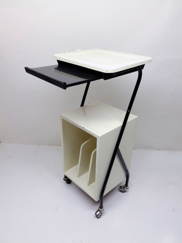 mesa auxiliar telefono madera metal 68x27-32.5x24 (19eu.) 1u